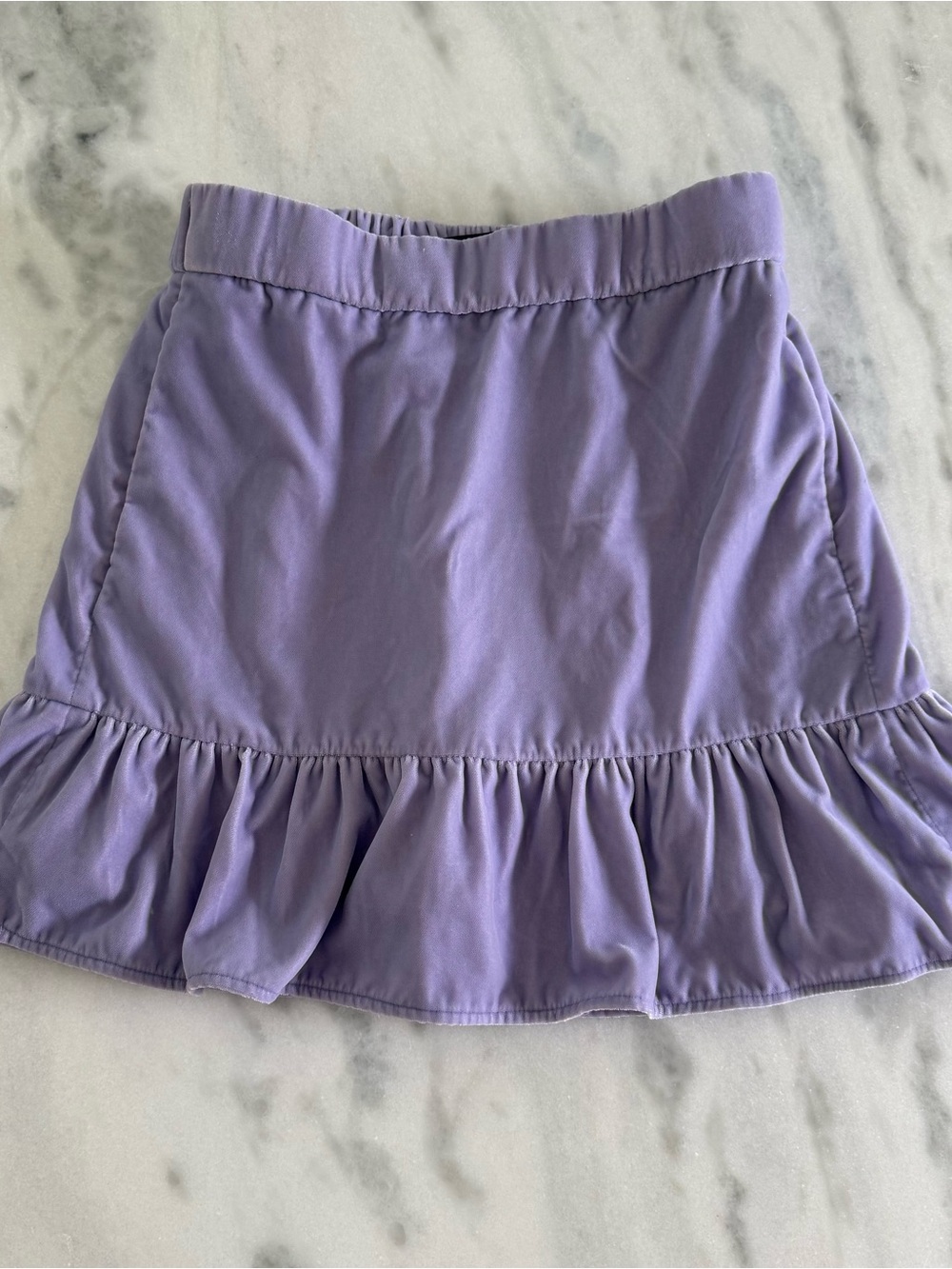 J. Crew Lavender Ruffle Mini Skirt Velvet